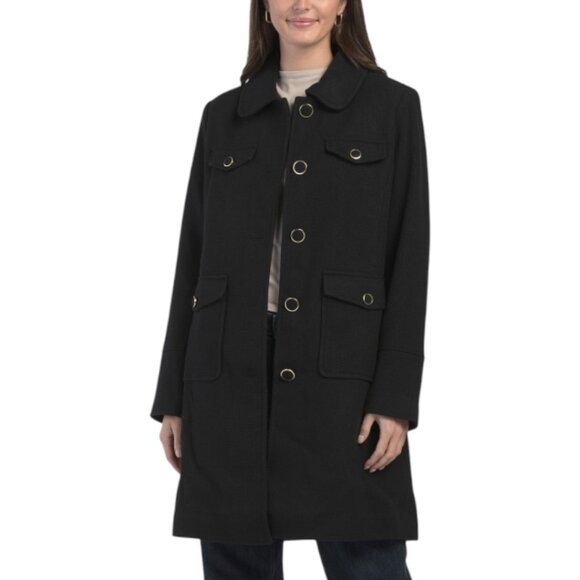 CECE 4 Pocket Basket Weave Coat - Picture 1 of 3